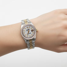 Ss Gold Rolex Ladies Datejust Watch Natural Earth Mined Diamond Dial Channel Set Bezel