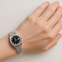 Ss Jubilee Bracelet Black Stick Dial Natural Earth Mined Diamond Bezel Rolex Watch