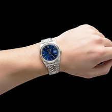 Ss Jubilee Bracelet Blue Stik Rolex Men Watch Fluted Bezel QUICK SET