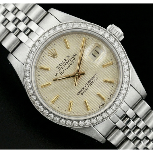Ss Jubilee Bracelet Lady Watch Datejust White Stick Dial Rolex