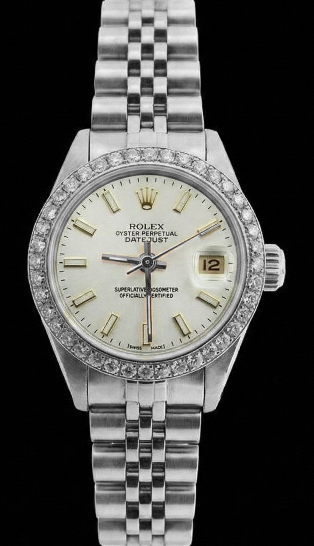 Ss Jubilee Bracelet Rolex Women Watch Stick Dial Natural Earth Mined Diamond Bezel