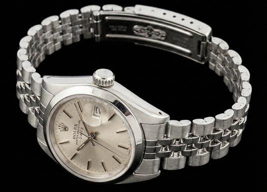 Ss Jubilee Lady Date Watch Silver Stick Dial Rolex Datejust