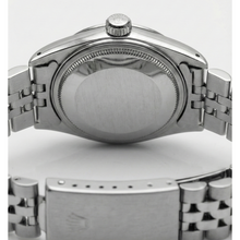 Stainless Steel Jubilee Date Watch Gray Stick Dial Fluted Bezel