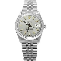 Stainless Steel Jubilee Rolex Date Just White Stick Dial Watch