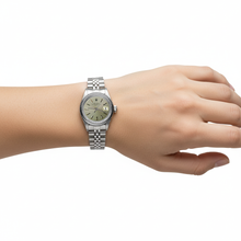 Stainless Steel Jubilee Date Watch Gray Stick Dial Fluted Bezel P2