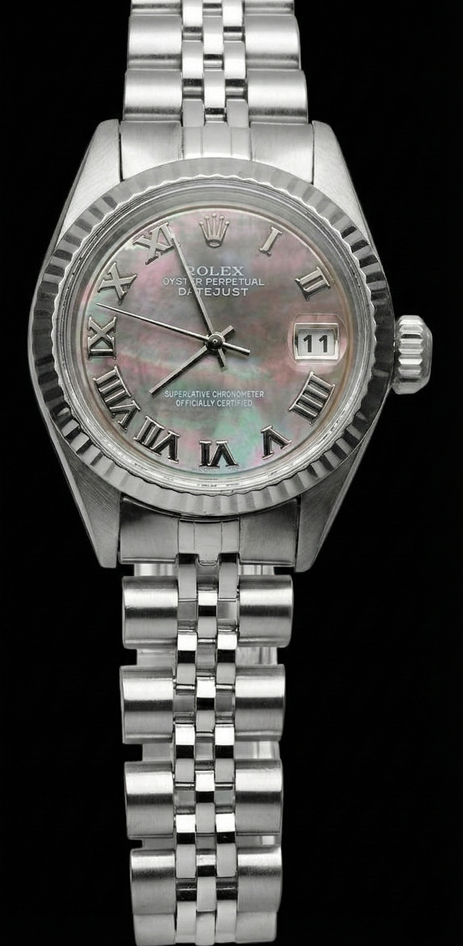 Stainless Steel Jubilee Rolex Gray Roman Dial Rolex Watch