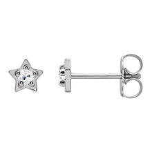 Star Style Real Natural Earth Mined Diamond Stud Earrings Round Old Cut 1 Carat White Gold