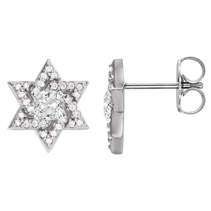Diamond Earrings 5.25-ct 14K White Gold – front view