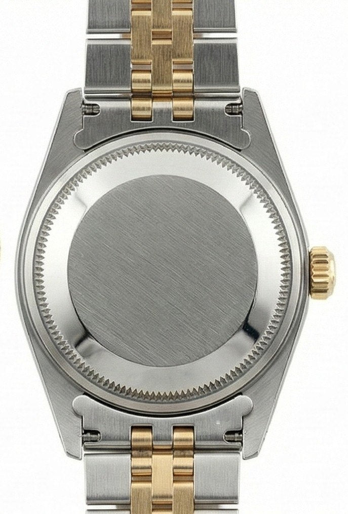 String Natural Earth Mined Diamond Dial Datejust Rolex Ladies Watch Ss & Gold