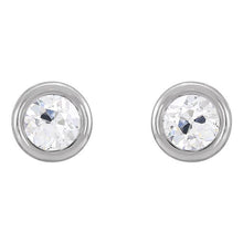 Stud Earrings Bezel Set Old Miner Natural Earth Mined Diamonds 3 Carats Push Backs