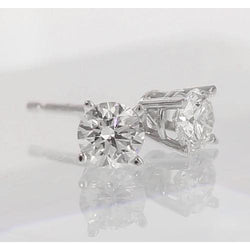 Stud Genuine Diamond Earrings 2 Carats