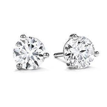 Stud White Gold Earring 2 Carats Prong Set Round Real Diamond