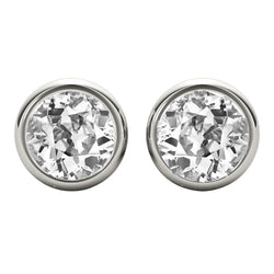 Refined Old Mine Cut Fine Diamond Stud Earrings – 3.50 ct 14