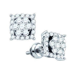 Studs Earring Women 3 Ct Round Cut Prong Set Real Diamonds White Gold