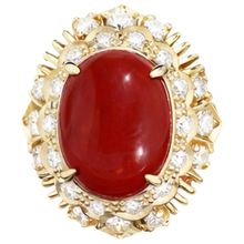 Stylish Coral Gold Cocktail Ring