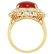 Stylish Coral Gold Cocktail Ring