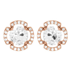 Diamond Earrings 5.50 ct F/VS1 – 14K Rose Gold