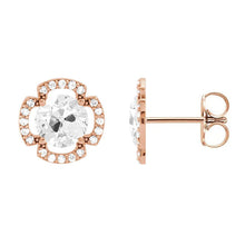 Genuine Diamond Earrings 5.50 ct 14K Rose Gold – front view
