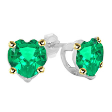 Gemstone Earring 14 Karat Two Tone Gold with Fine Emerald – main view