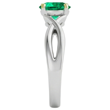 Earth-Mined Emerald Precious Stone Ring – top view