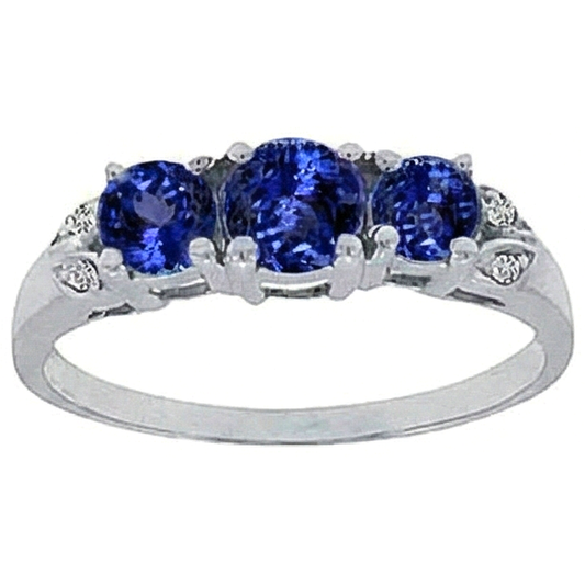 Tanzanite AAA Round Natural Earth Mined DIAMOND ( NOT LAB GROWN ) 2.75 Carat Ring Gemstone Jewellery
