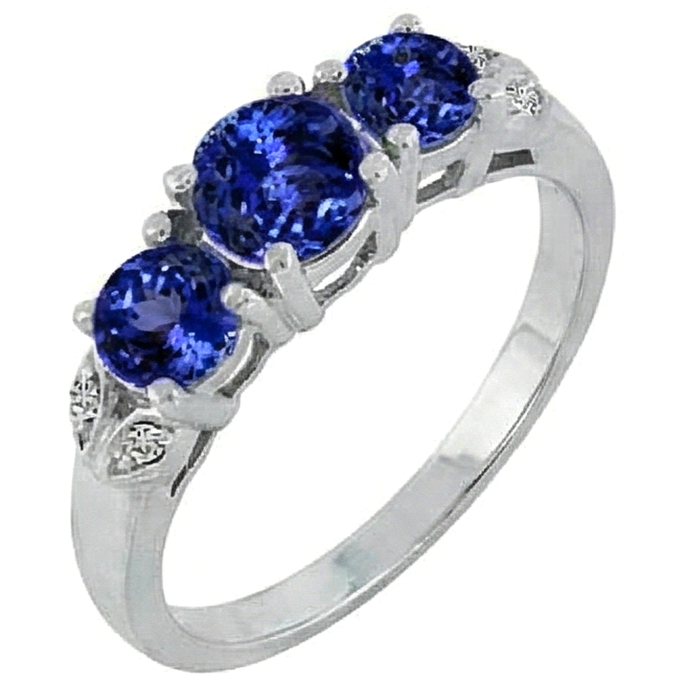 Tanzanite AAA Round Natural Earth Mined DIAMOND ( NOT LAB GROWN ) 2.75 Carat Ring Gemstone Jewellery