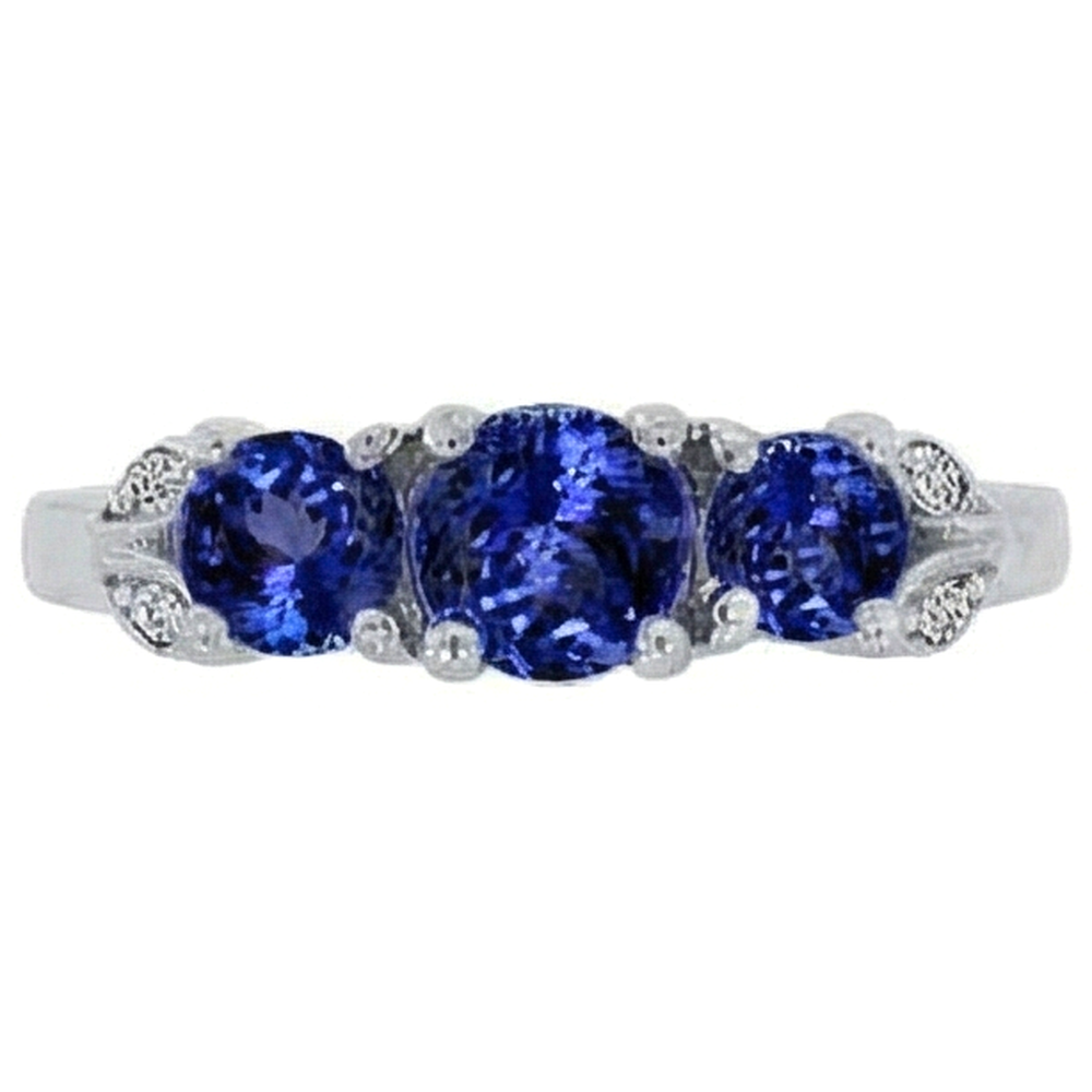 Tanzanite AAA Round Natural Earth Mined DIAMOND ( NOT LAB GROWN ) 2.75 Carat Ring Gemstone Jewellery