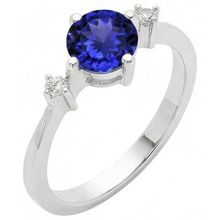 Tanzanite AAA Round Natural Earth Mined DIAMOND ( NOT LAB GROWN )s Women Fancy Ring White Gold 0.75 Carats