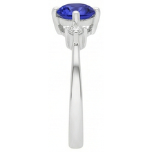 Tanzanite AAA Round Natural Earth Mined DIAMOND ( NOT LAB GROWN )s Women Fancy Ring White Gold 0.75 Carats