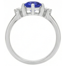 Tanzanite AAA Round Natural Earth Mined DIAMOND ( NOT LAB GROWN )s Women Fancy Ring White Gold 0.75 Carats