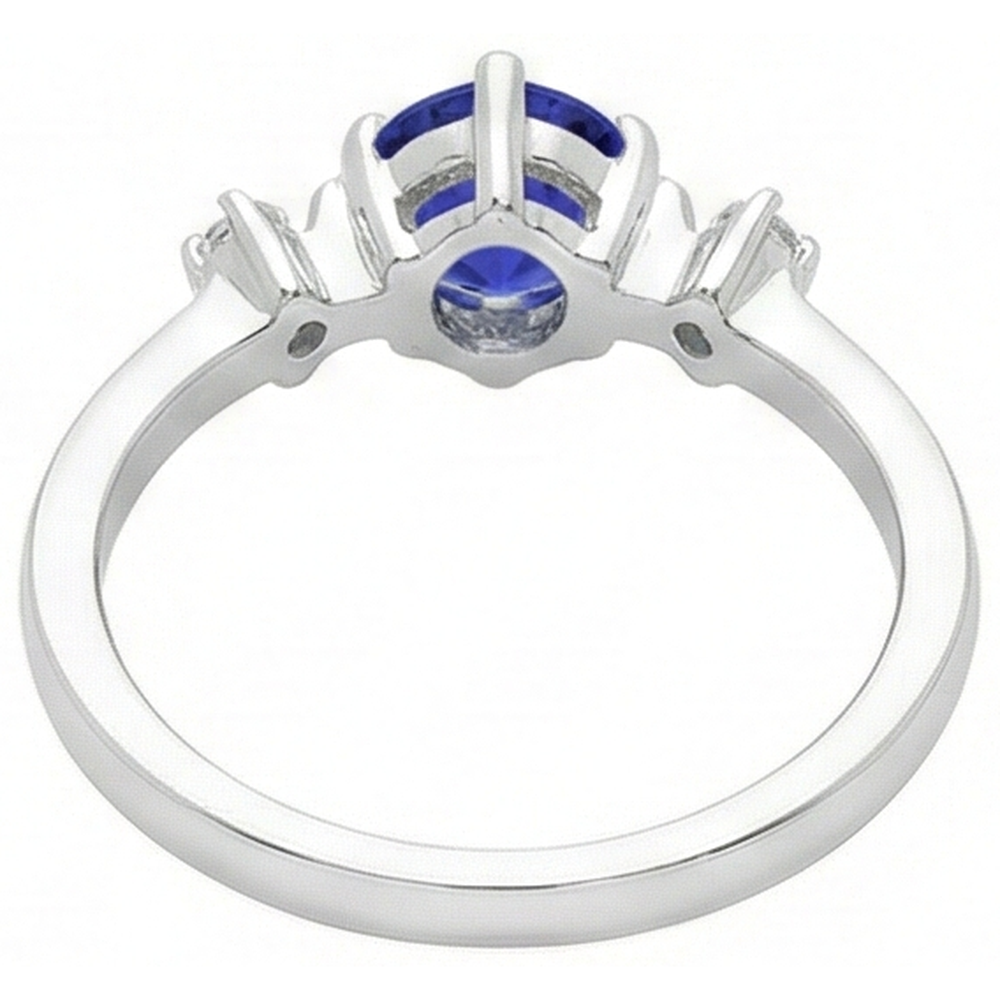 Tanzanite AAA Round Natural Earth Mined DIAMOND ( NOT LAB GROWN )s Women Fancy Ring White Gold 0.75 Carats