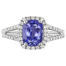 Tanzanite And Natural Earth Mined Diamond 4.85 Carats Anniversary Ring