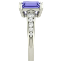 Tanzanite And Natural Earth Mined DIAMOND ( NOT LAB GROWN )s 3.85 Carats Ring White Gold 14K Prong Set
