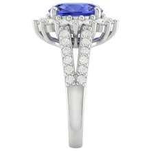 Tanzanite And Natural Earth Mined Diamonds 4.75 Carats Wedding Ring Gold White