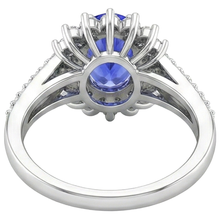 Tanzanite And Natural Earth Mined Diamonds 4.75 Carats Wedding Ring Gold White