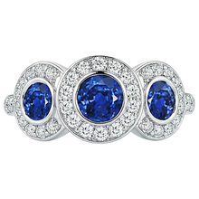 natural round tanzanite 4.50ct ring top view