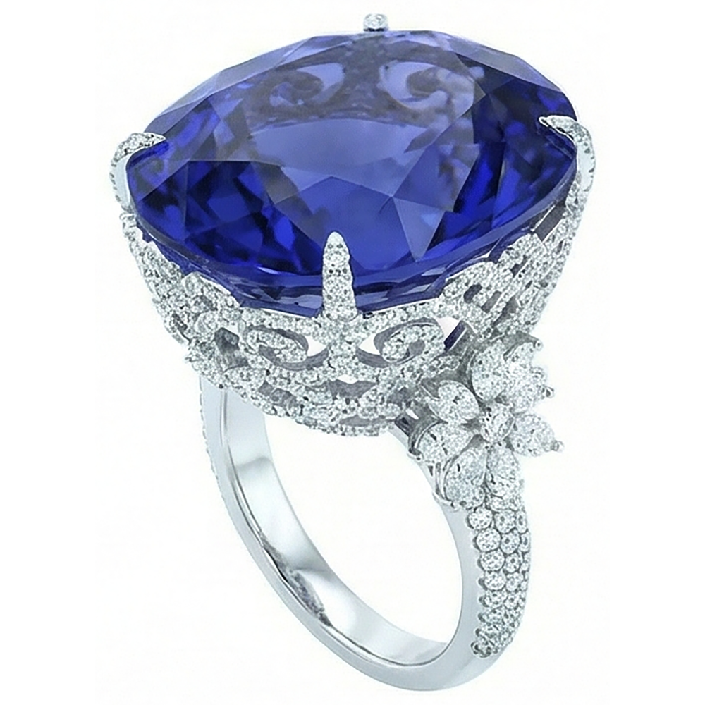 Tanzanite Cocktail Ring For Women