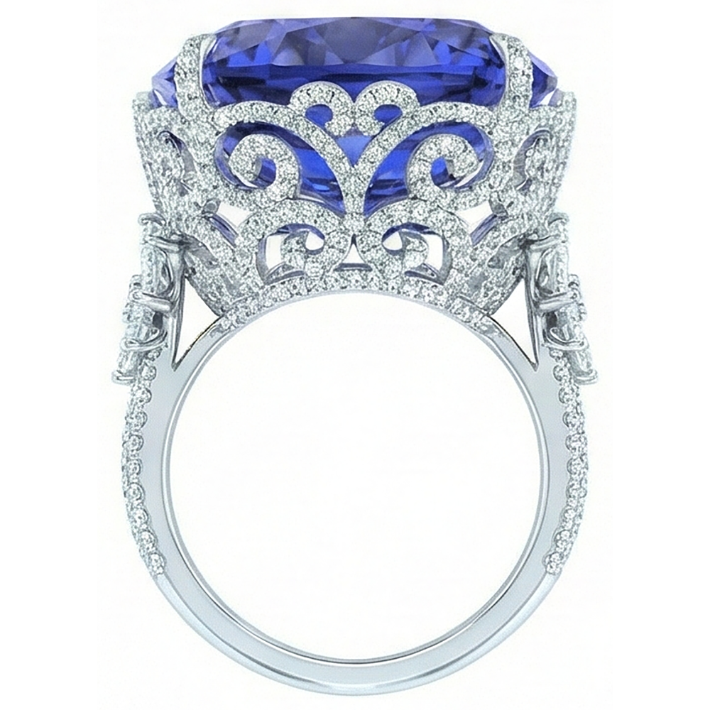 Tanzanite Cocktail Ring For Women