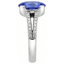 Tanzanite Oval And Round Natural Earth Mined DIAMOND ( NOT LAB GROWN )s 3.75 Carat Gemstone Ring Jewellery