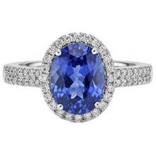 Tanzanite Oval And Round Natural Earth Mined DIAMOND ( NOT LAB GROWN )s 5.25 Carat Ring Pave DIAMOND ( NOT LAB GROWN )s New