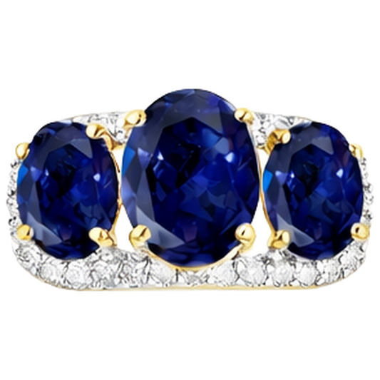Tanzanite Oval And Round Natural Earth Mined DIAMOND ( NOT LAB GROWN )s 6 Carat Anniversary Ring Jewellery