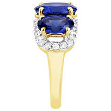 Tanzanite Oval And Round Natural Earth Mined DIAMOND ( NOT LAB GROWN )s 6 Carat Anniversary Ring Jewellery