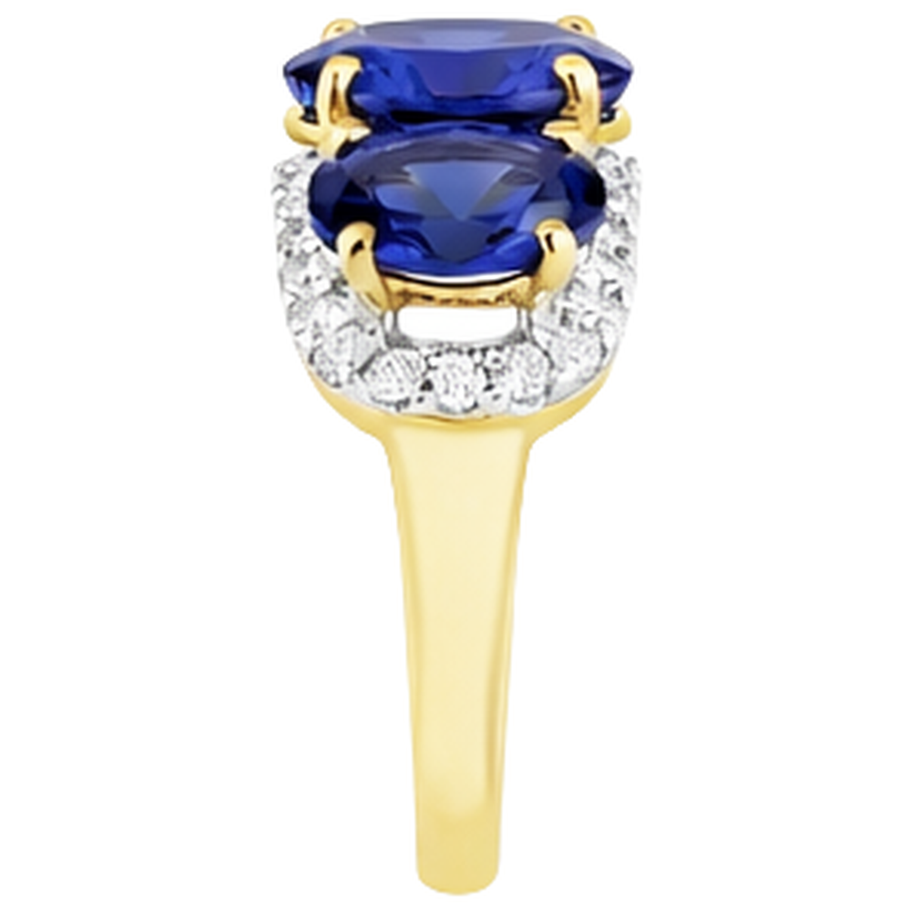 Tanzanite Oval And Round Natural Earth Mined DIAMOND ( NOT LAB GROWN )s 6 Carat Anniversary Ring Jewellery