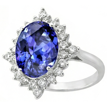 Tanzanite Oval Natural Earth Mined DIAMOND ( NOT LAB GROWN ) Engagement Ring 8.50 Carat Gemstone Jewellery New