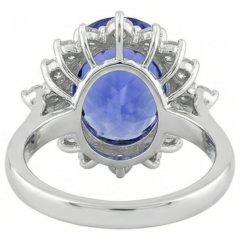 Tanzanite Oval Natural Earth Mined DIAMOND ( NOT LAB GROWN ) Engagement Ring 8.50 Carat Gemstone Jewellery New
