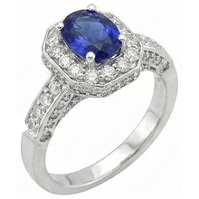 natural round tanzanite 3.61ct ring top view