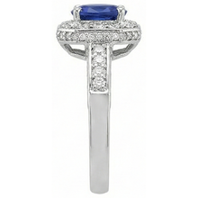 natural round tanzanite 3.61ct ring profile view