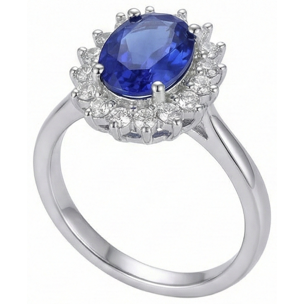Tanzanite Ring With Natural Earth Mined Diamond White Gold 4.5 Ct Gemstone Jewellery