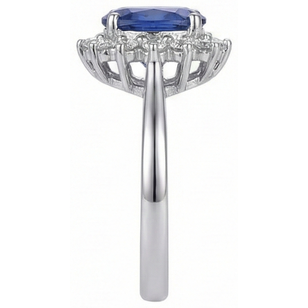 Tanzanite Ring With Natural Earth Mined Diamond White Gold 4.5 Ct Gemstone Jewellery