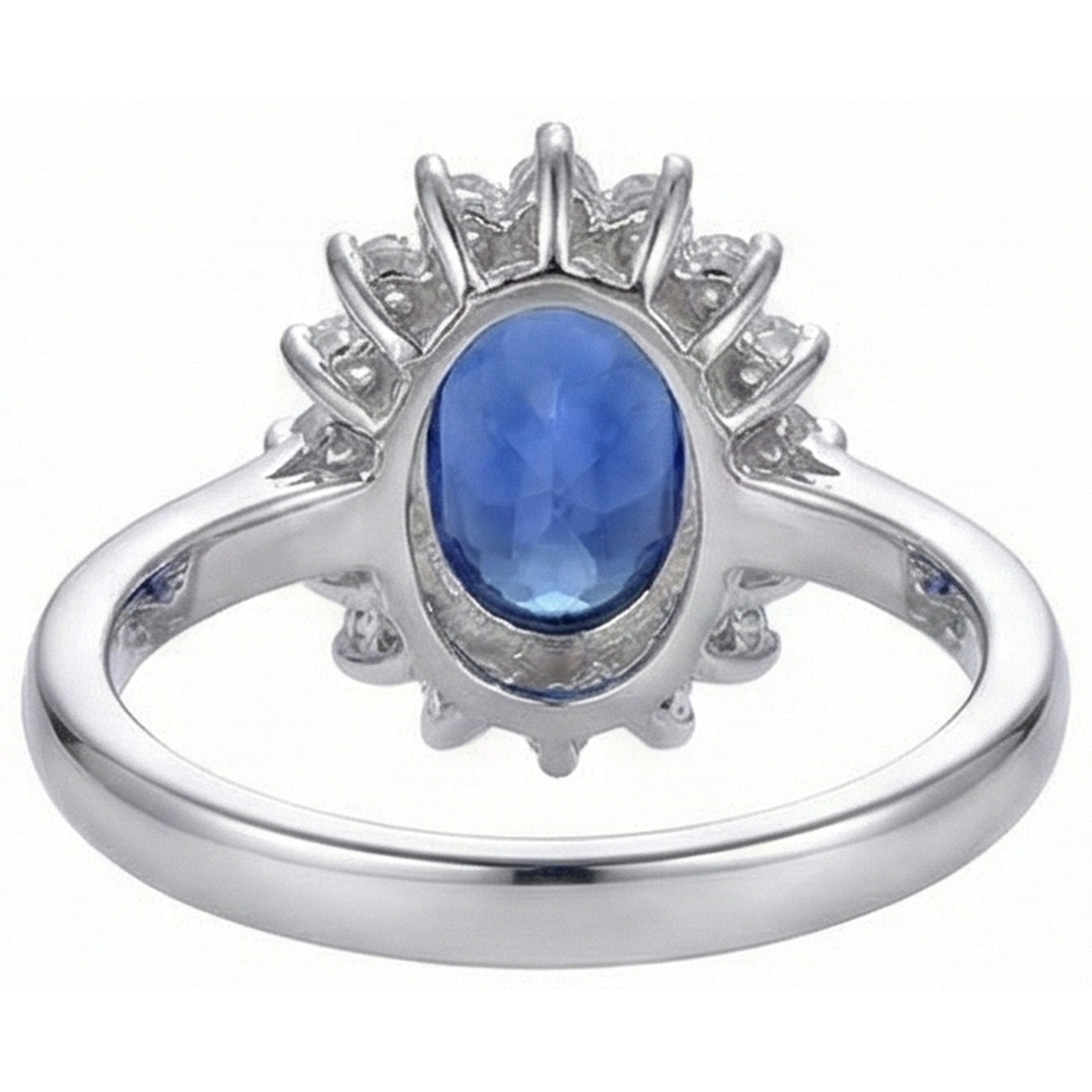 Tanzanite Ring With Natural Earth Mined Diamond White Gold 4.5 Ct Gemstone Jewellery